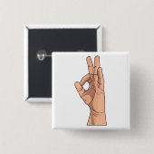 EIN OKAY~ Handzeichen und -gesten ein-okay Button (Vorne & Hinten)