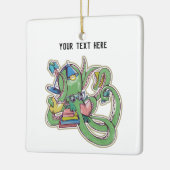 Ein Oktopus, der Lieben zum Lesen Keramikornament (Links)