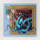 Ein Oktopus, eine Kamera und eine dunkle Karte Puzzle (Horizontal)