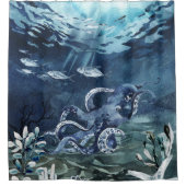 Ein Oktopus in der Tiefsee Duschvorhang (Vorderseite)
