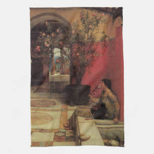 Ein Oleander von Alma Tadema, Vintage Flowers Geschirrtuch