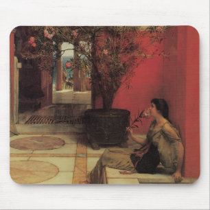Ein Oleander von Alma Tadema, Vintage Flowers Mousepad