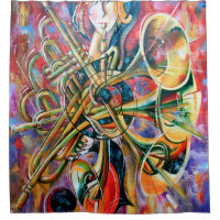 Ein Ölgemälde auf der Leinwand. Musik, das Mädchen