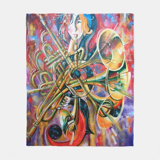 Ein Ölgemälde auf der Leinwand. Musik, das Mädchen Fleecedecke (Vorderseite)