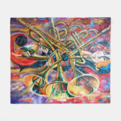 Ein Ölgemälde auf der Leinwand. Musik, das Mädchen Fleecedecke (Vorderseite (Horizontal))