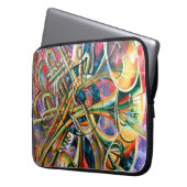 Ein Ölgemälde auf der Leinwand. Musik, das Mädchen Laptopschutzhülle (Vorderseite Links)