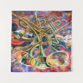 Ein Ölgemälde auf der Leinwand. Musik, das Mädchen Wandteppich (Vorderseite (Horizontal))