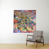 Ein Ölgemälde auf der Leinwand. Musik, das Mädchen Wandteppich (Beispiel (Horizontal))