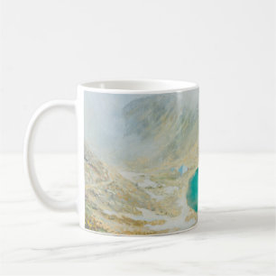 Ein Ölgemälde auf Leinwand des höchsten Gipfels Kaffeetasse