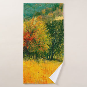 Ein Ölgemälde auf Leinwand eines saisonalen Herbst Badehandtuch