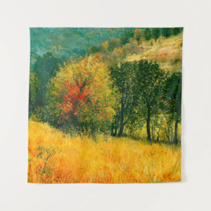 Ein Ölgemälde auf Leinwand eines saisonalen Herbst Wandteppich