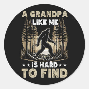 Ein Opa wie ich ist schwer zu finden Bigfoot Dad F Runder Aufkleber