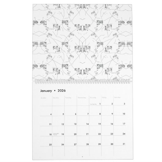 Ein optisch ansprechendes Design, das eine Mischun Kalender (Jan 2026)