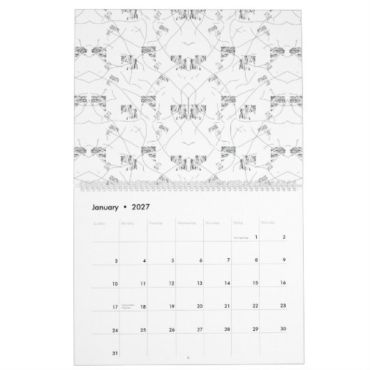 Ein optisch ansprechendes Design, das eine Mischun Kalender (Jan 2027)