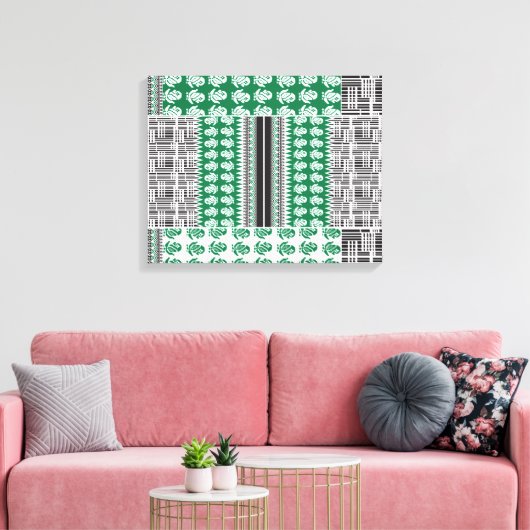 Ein optisch ansprechendes grün-schwarzes Muster, A Leinwanddruck (Insitu (Wohnzimmer))