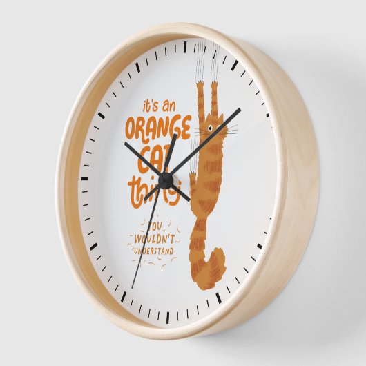 Ein Orange Cat Ding - Funny Tabby Cat Hangon Uhr (Winkel)