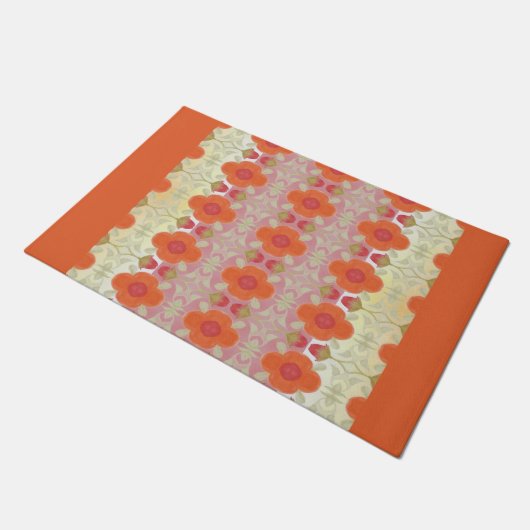 Ein Orange Flower Fußmatte (Schrägansicht)