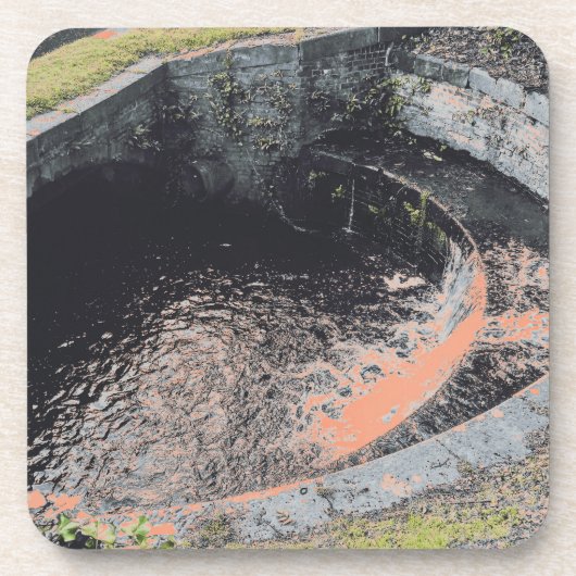 Ein Orange Pool in Welshpool Getränkeuntersetzer (Vorderseite)