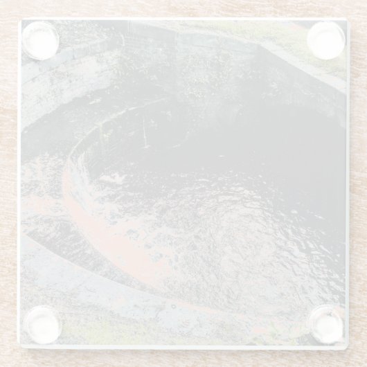 Ein Orange Pool in Welshpool Glasuntersetzer (Rückseite)