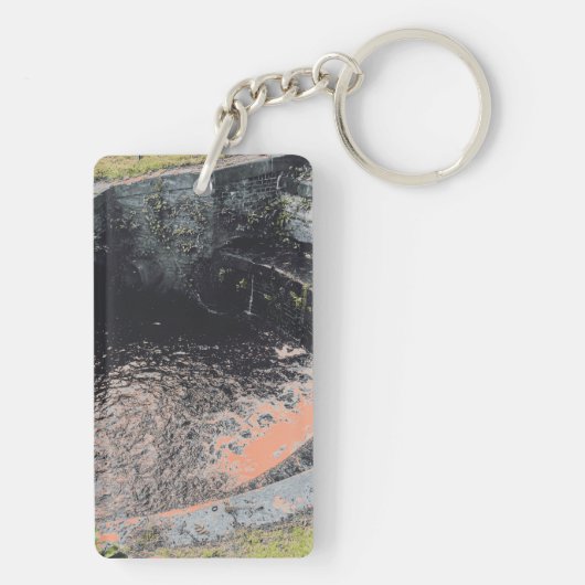 Ein Orange Pool in Welshpool Schlüsselanhänger (Rückseite)