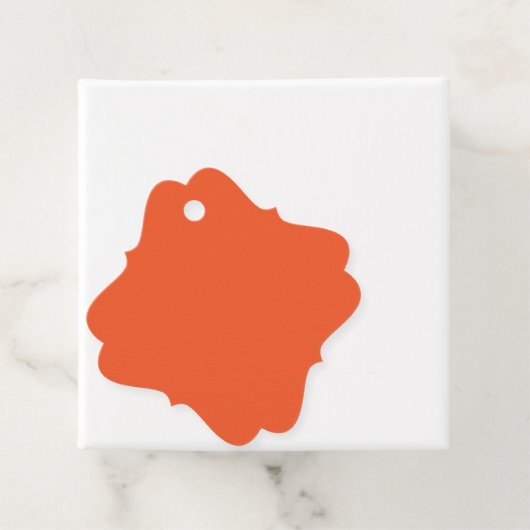 ein orangefarbener Hintergrund Geschenkanhänger (Beispiel)