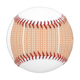 ein orangefarbener und weißer Streifen mit kleinem Baseball