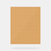 ein orangefarbener weißer Hintergrund mit kleinen  Acrylschild (Vorderseite)