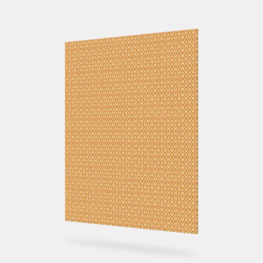 ein orangefarbener weißer Hintergrund mit kleinen Acrylschild (Winkel)