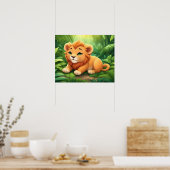 Ein Orangefarbenes Löwenchen im Dschungel Poster (Küche)