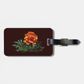 Ein orangefarbenes Marigold mit gelben Tipps Gepäckanhänger (Rückseite horizontal)