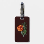 Ein orangefarbenes Marigold mit gelben Tipps Gepäckanhänger (Rückseite vertikal)