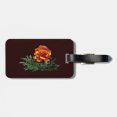 Ein orangefarbenes Marigold mit gelben Tipps Gepäckanhänger (Rückseite horizontal)