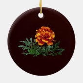 Ein orangefarbenes Marigold mit gelben Tipps Keramik Ornament (Hinten)