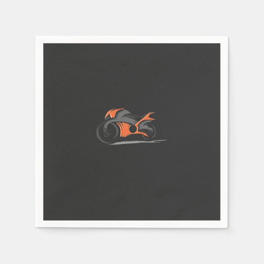 ein orangefarbenes Motorrad mit schwarzem Hintergr Serviette (Vorderseite)