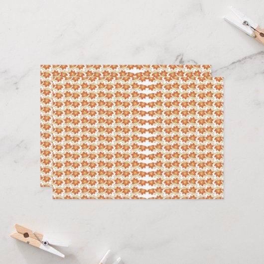 ein orangefarbenes und weißes Muster auf weißem Hi Einladung (Vorderseite/Rückseite Beispiel)