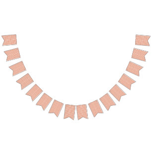 ein orangefarbenes und weißes Muster auf weißem Hi Wimpelkette