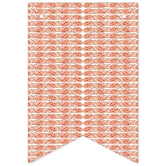 ein orangefarbenes und weißes Muster auf weißem Hi Wimpelkette (Zweite Fahne)