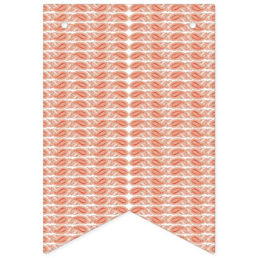 ein orangefarbenes und weißes Muster auf weißem Hi Wimpelkette (Dritte Fahne)