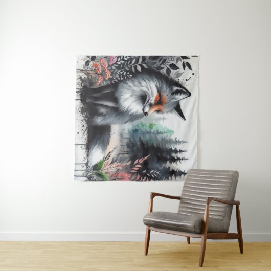 Ein Orangenhahn Wandteppich (Beispiel (Horizontal))