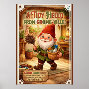 "Ein ordentliches Hallo" Gnomengruß Poster