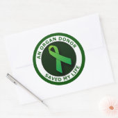 Ein Organspender Rettete mein Leben Runder Aufkleber (Umschlag)