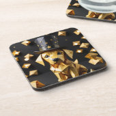 Ein Origami Mini Golden Retriever Getränkeuntersetzer (Linke Seite)