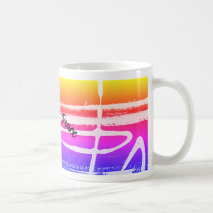 Ein originelles abstraktes Design auf einer klassi Kaffeetasse