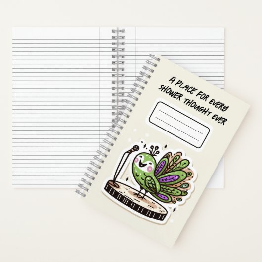 Ein Ort für jeden Duschgedanken - Pfau Notizblock (Innen)