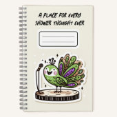 Ein Ort für jeden Duschgedanken - Pfau Notizblock (Vorderseite)