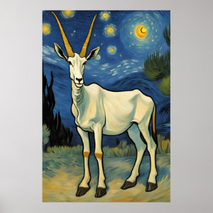 ein Oryx in einer Sternennacht Poster