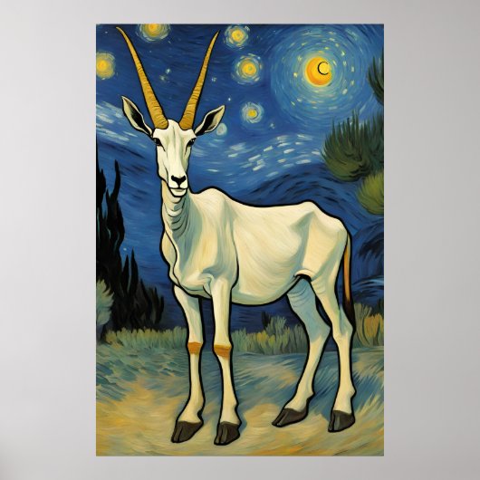 ein Oryx in einer Sternennacht Poster (Vorne)