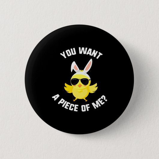 Ein Oster-Wunschstück Huhn-Sonnenbrille Button (Vorderseite)
