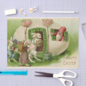 Ein Osterreich, das die Kaninchen willkommen heißt Seidenpapier (Handwerk)