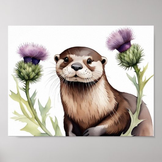 Ein Otter mit einem Siegel Poster (Vorne)